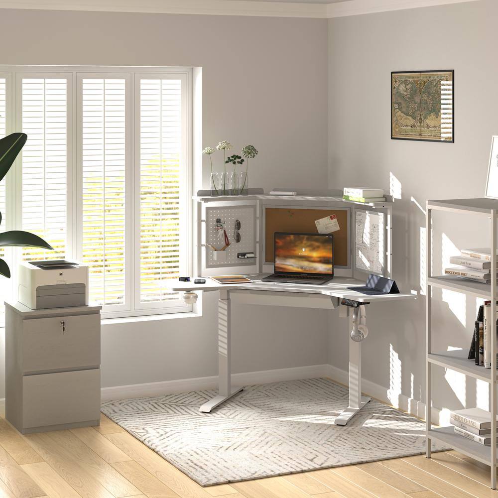 Alt View 1. KOWO - 2 Drawer Wood File Cabinet With Lock - White.
