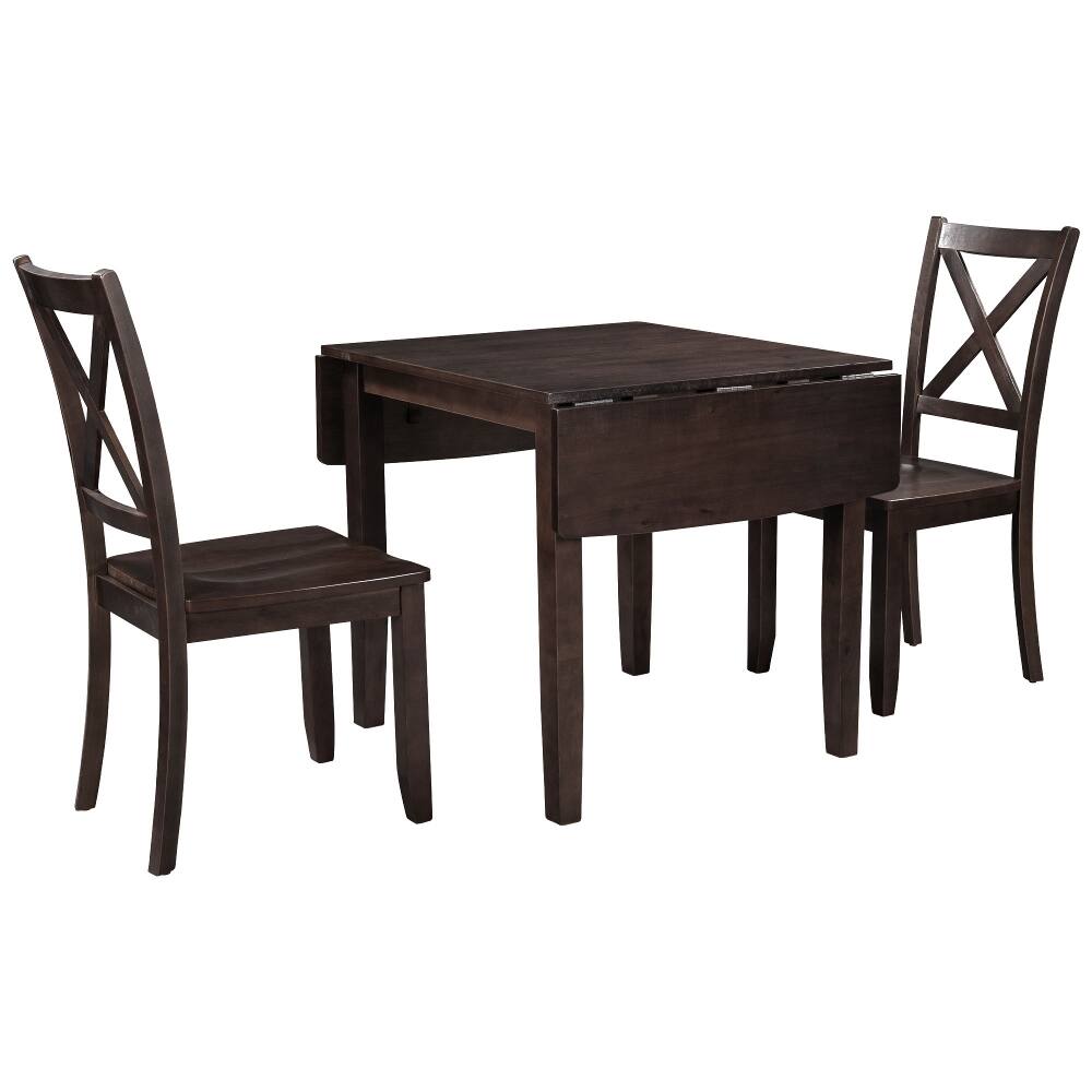 Alt View 7. Loheer - Loheer 3-Piece Drop Leaf Dining Set Espresso Breakfast Nook - Espresso.