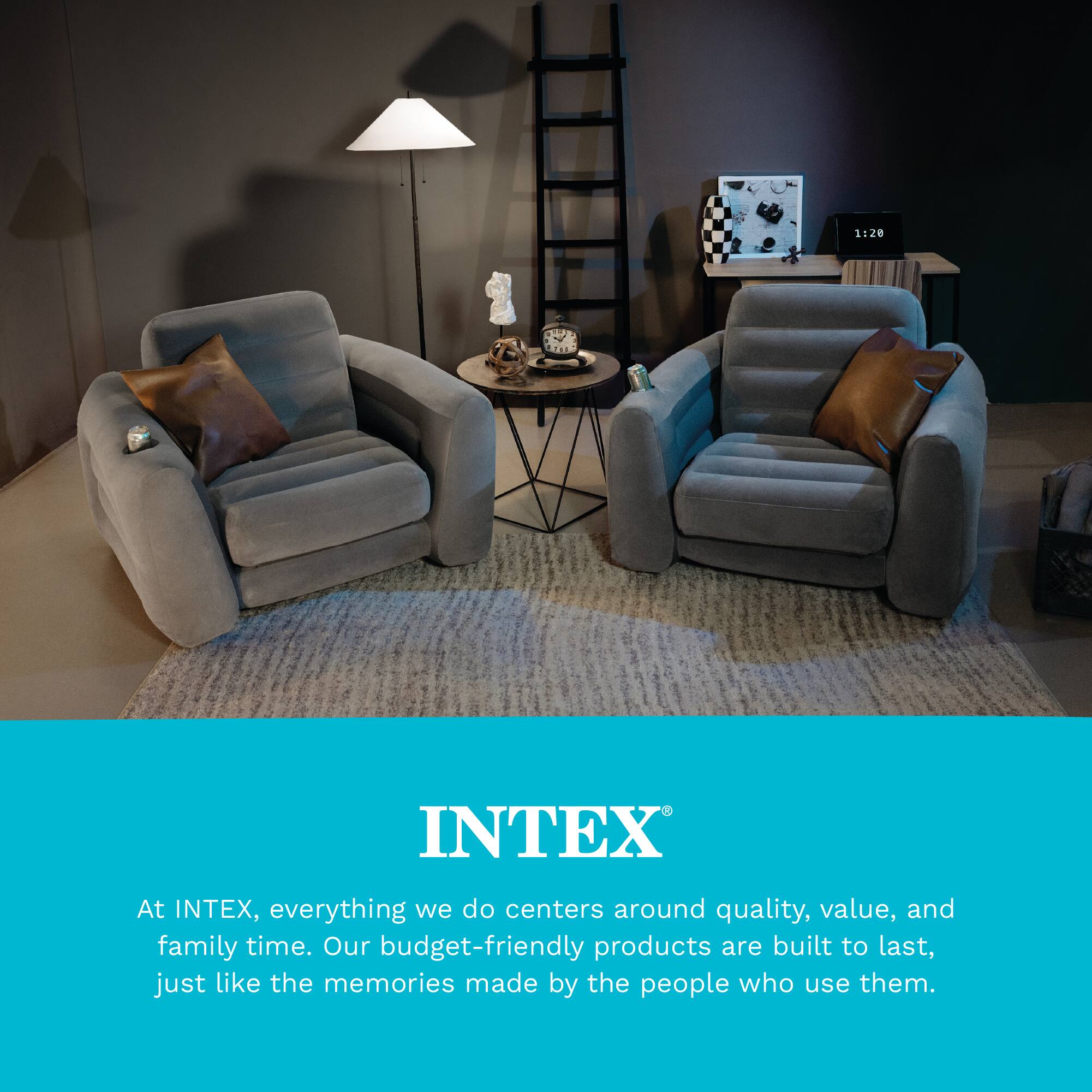 1:20 INTEX

At INTEX, everything we do centers around quality, value, and family time. Our budget-friendly products are built to last, just like the memories made by the people who use them.