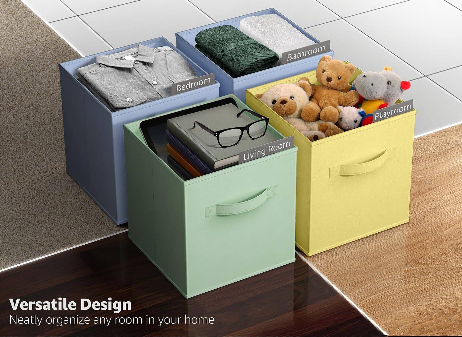 Versatile Design  
Neatly organize any room in your home  

Bedroom  
Bathroom  
Living Room  
Playroom