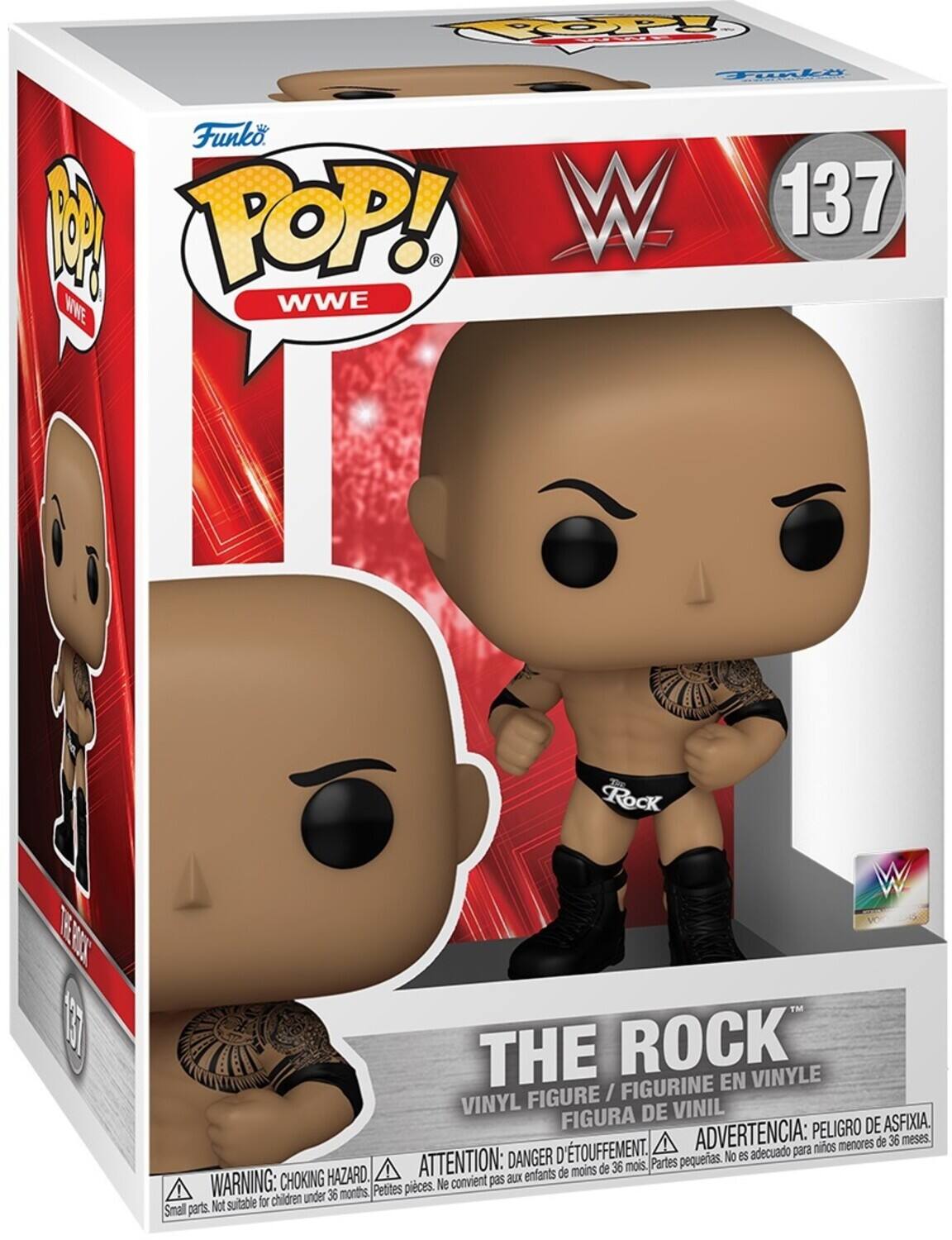 ROP Tockyy o Funko A POP! W 137 WWE WWE A A ROCK E RT 1 W A THE ROCK VINYLE  FIGURINE EN VINYL FIGURE VINIL FIGURA DE ASFIXIA. ADVERTENCIA: PELIGRO DE menores de 36 meses. D'TOUFFEMENT. adecuado para nios ATTENTION: DANGER pequerias. No es de 36 mois. Partes HAZARD. enfants de moins WARNING: CHOKING Ne convient pas aux 36 months. Petites pieces. suitable for children under Small parts. Not