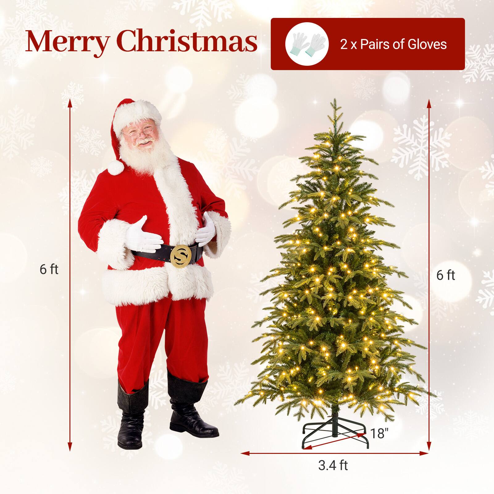 Merry Christmas

2 x Pairs of Gloves

6ft

6ft

18"

3.4ft