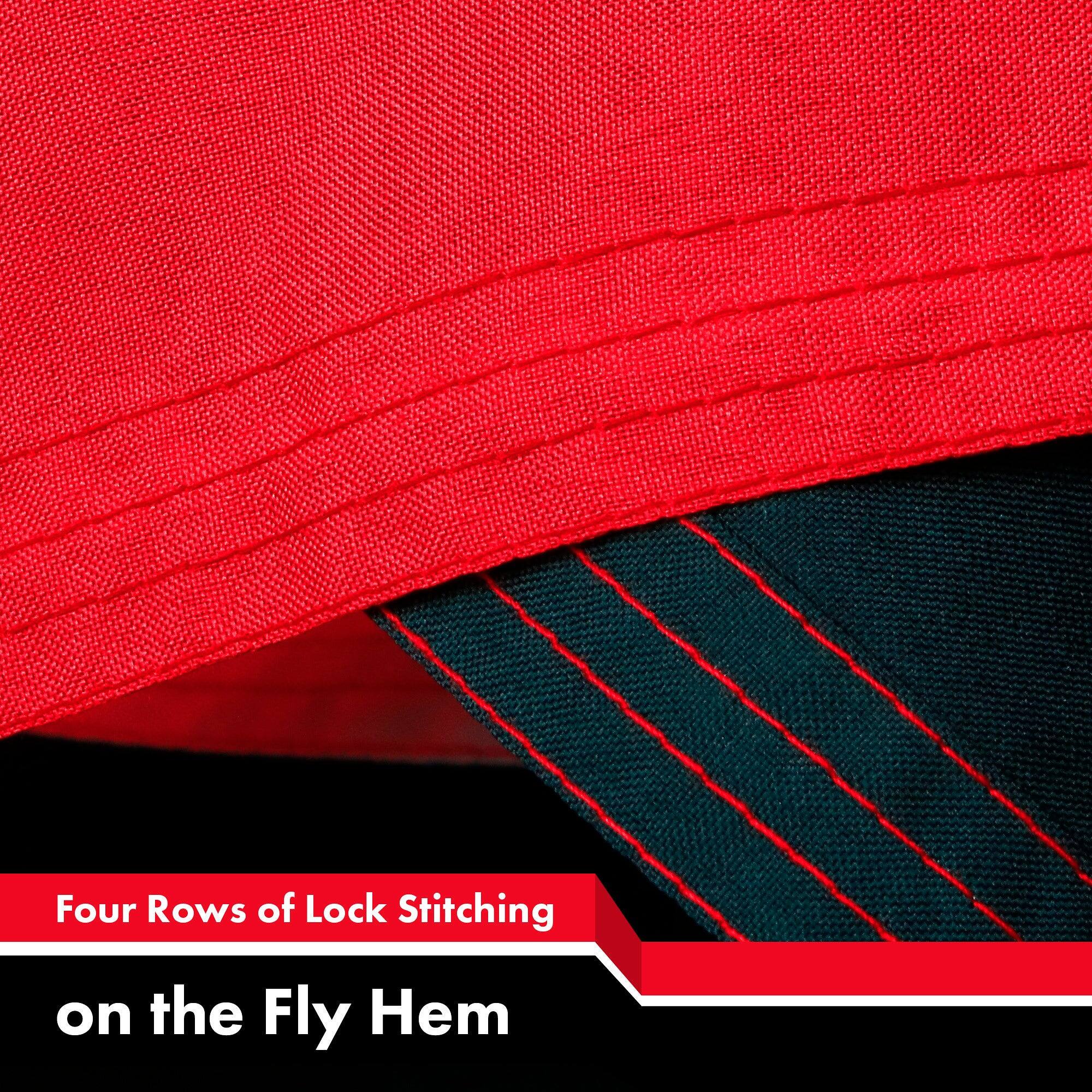 Four Rows of Lock Stitching on the Fly Hem