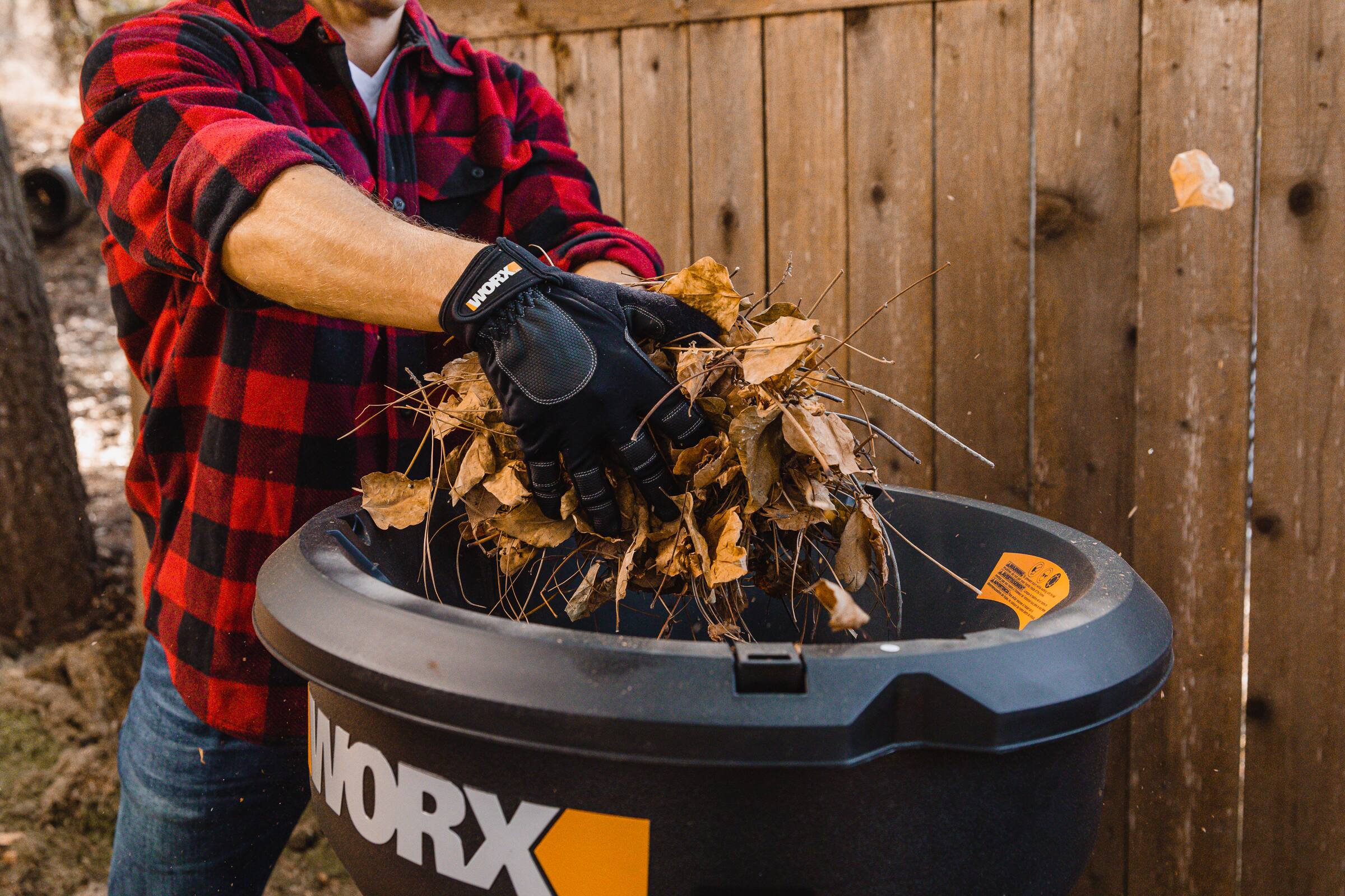 Alt View 13. WORX - 13 Amp Electric Leaf Mulcher - 53 Gallons of Leafs Per Min - 11:1 Leaf Mulching Ratio - Foldable Design for Storage - Black.