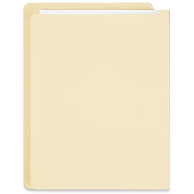 Front. Staples - Staples End Tab File Folder, Straight Cut, Letter Size, Manila, 100/Box (ST62570) - Manila.