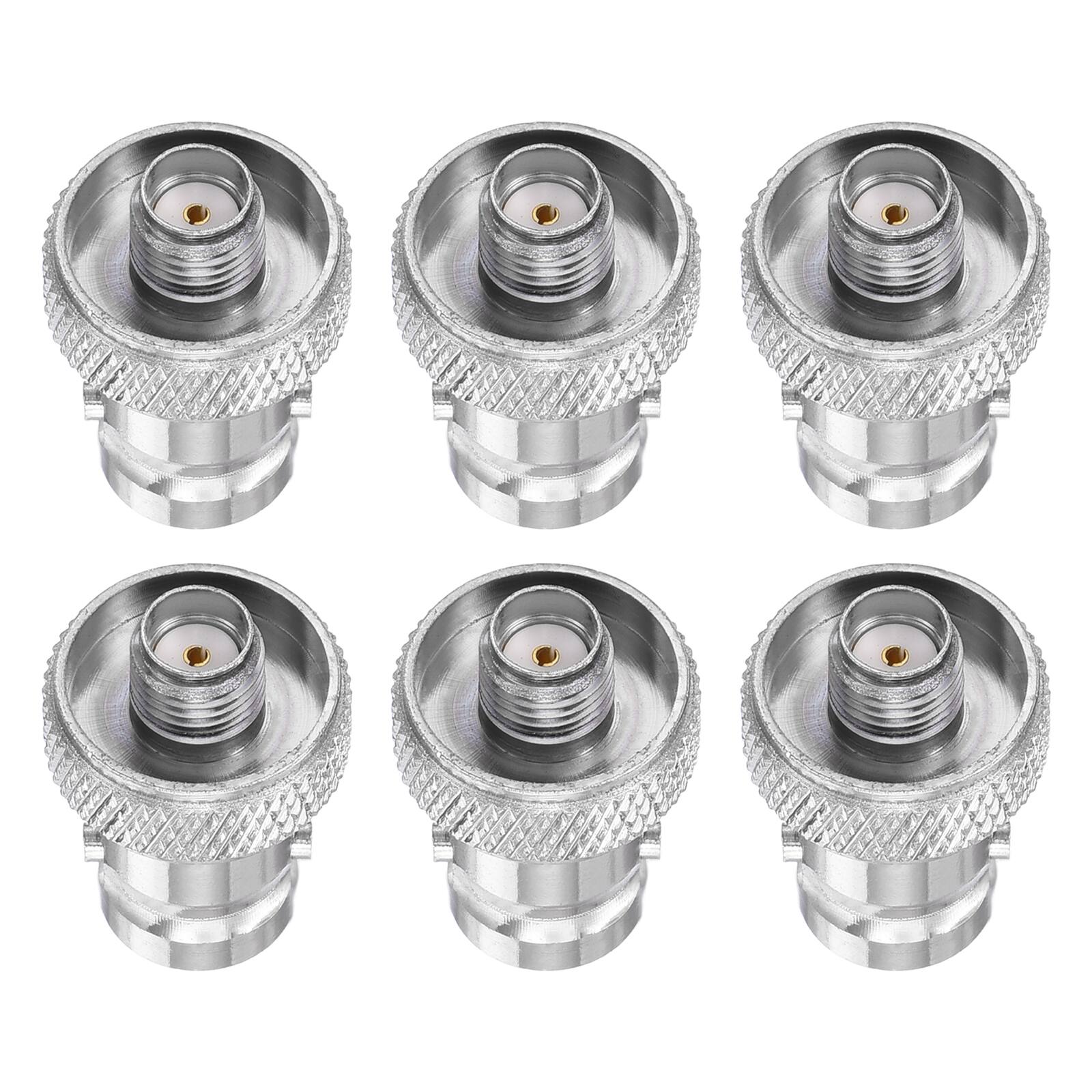 Unique Bargains - 6pcs SMA to BNC Coax Connector, SMA Female to BNC Female Jack 50 Ohm for Antennas/Signal/Ham Radio/Security Cam - Silver