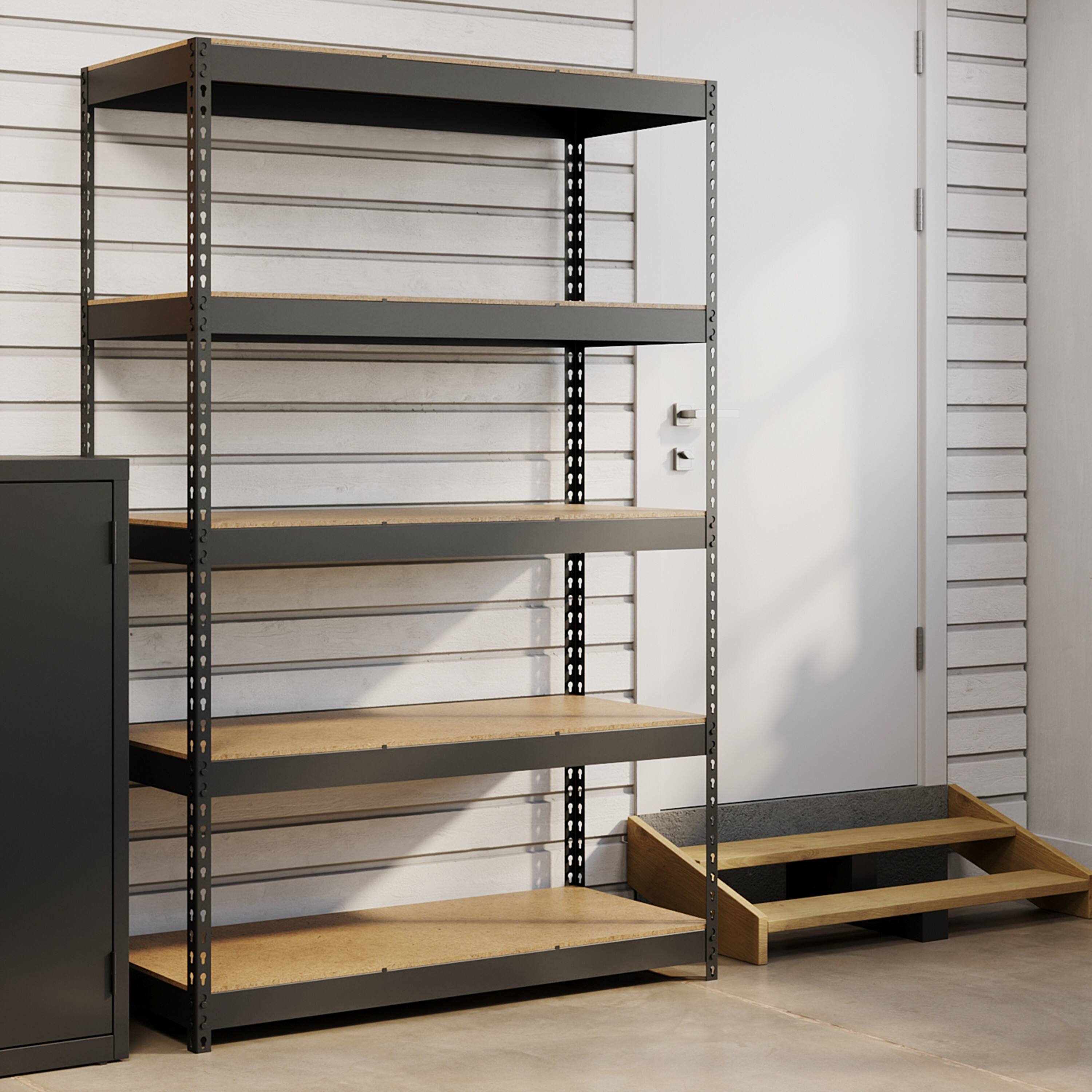 Alt View 1. Iron Horse - Iron Horse 3800 Riveted Steel Shelving, 5-Shelf, 18Dx48Wx72H, Black - Black.