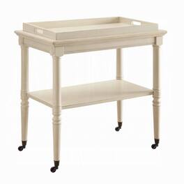 Manhattan Lane - Wooden Serving Tray Table - Antique White