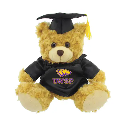 Front. Jardine - Wisconsin-Stevens Point Pointers 12'' Graduation Plush Bear - Oatmeal.