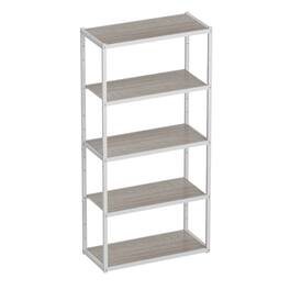 Fleximounts - 5-Shelf Heavy-Duty Adjustable Garage Storage Shelving, 35"W x 71.1"H x 15.7"D - White