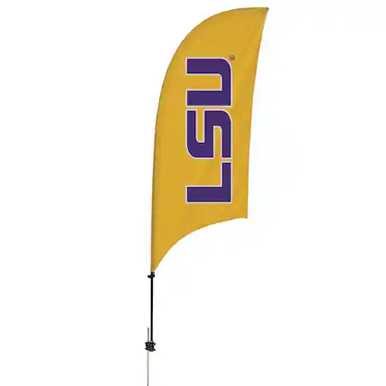 Front. Victory Corps - LSU Tigers 7.5' Razor Feather Stake Flag - Gold.