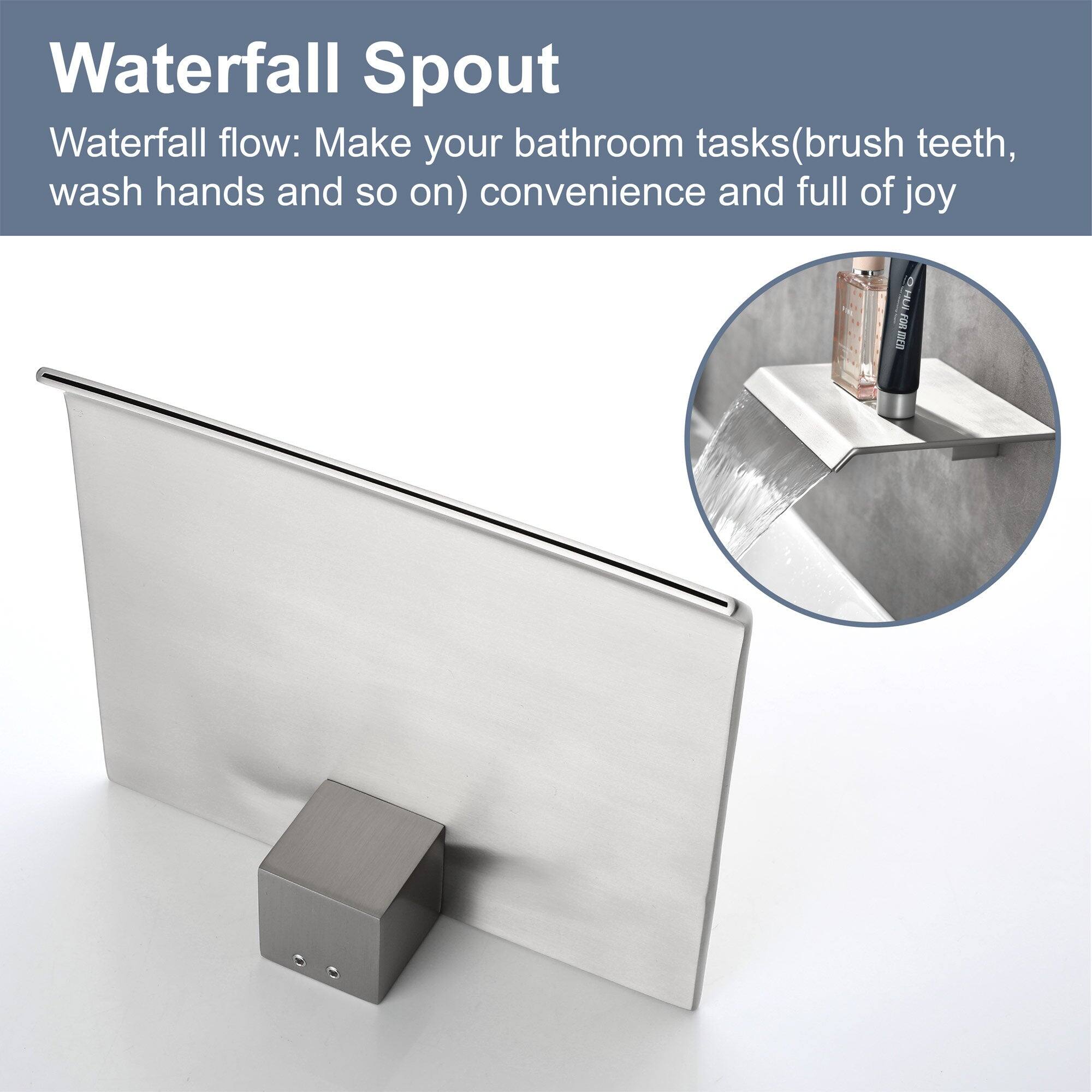 Waterfall Spout

Waterfall flow: Make your bathroom tasks (brush teeth, wash hands and so on) convenience and full of joy