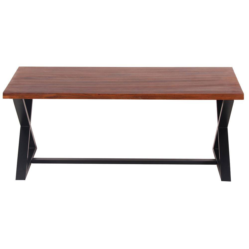 Alt View 4. AmeriHome - AmeriHome Acacia Wood Cross Leg Living Room Table Set - Tan.