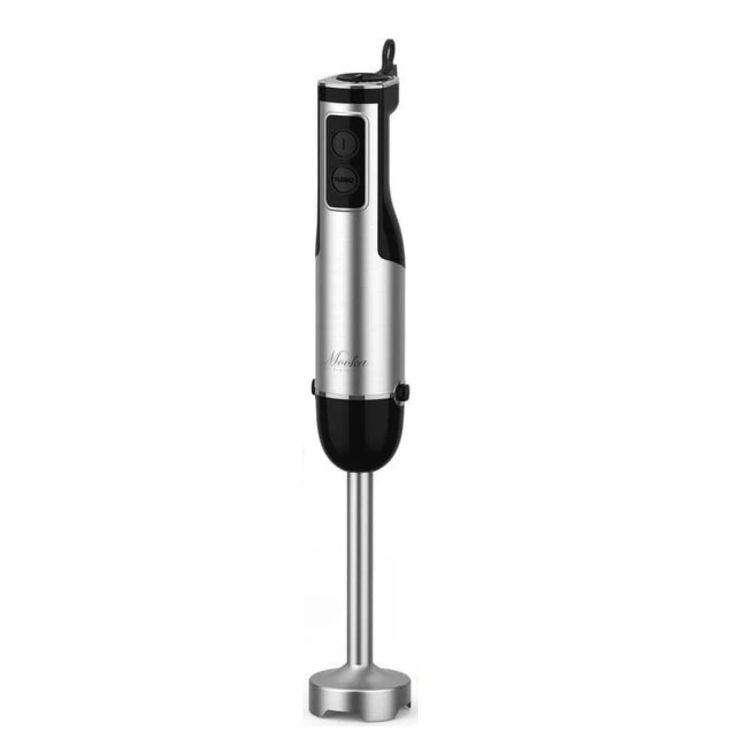 Stock Preferred - Handheld Blender 1100W, 5-in-1 Stick Blender with Chopper, Whisk & Milk Frother - Silver,Black