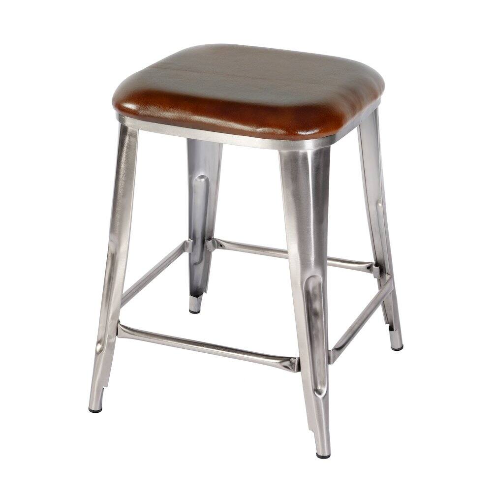 Alt View 1. Butler Specialty - Eastham 24.75 in Seat Height Iron Counter Stool - Brown,Silver.