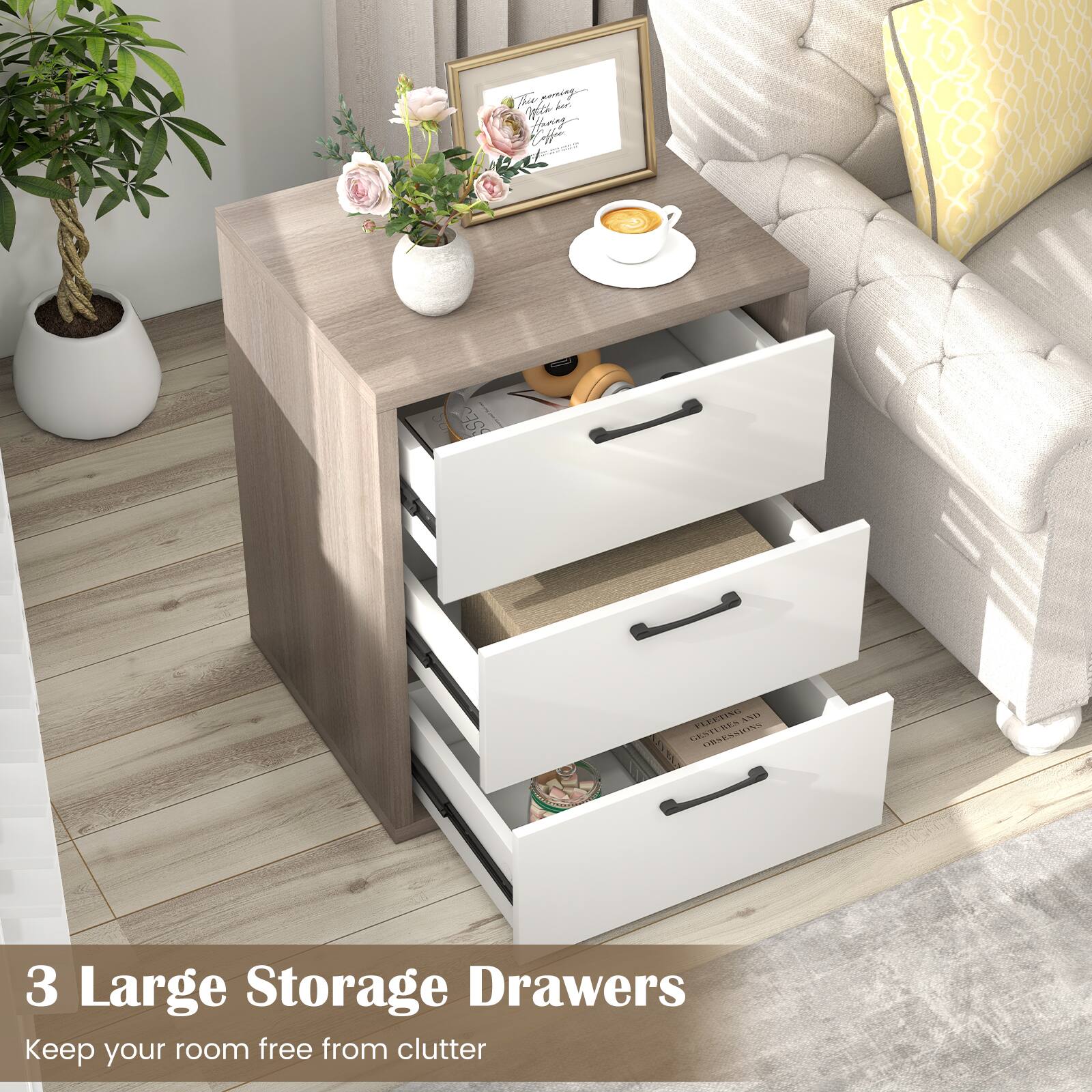 3 Large Storage Drawers, Keep your room free from clutter