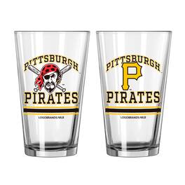 Logo Brands - Pittsburgh Pirates 16oz. Pint Glass Two Pack - Multicolor
