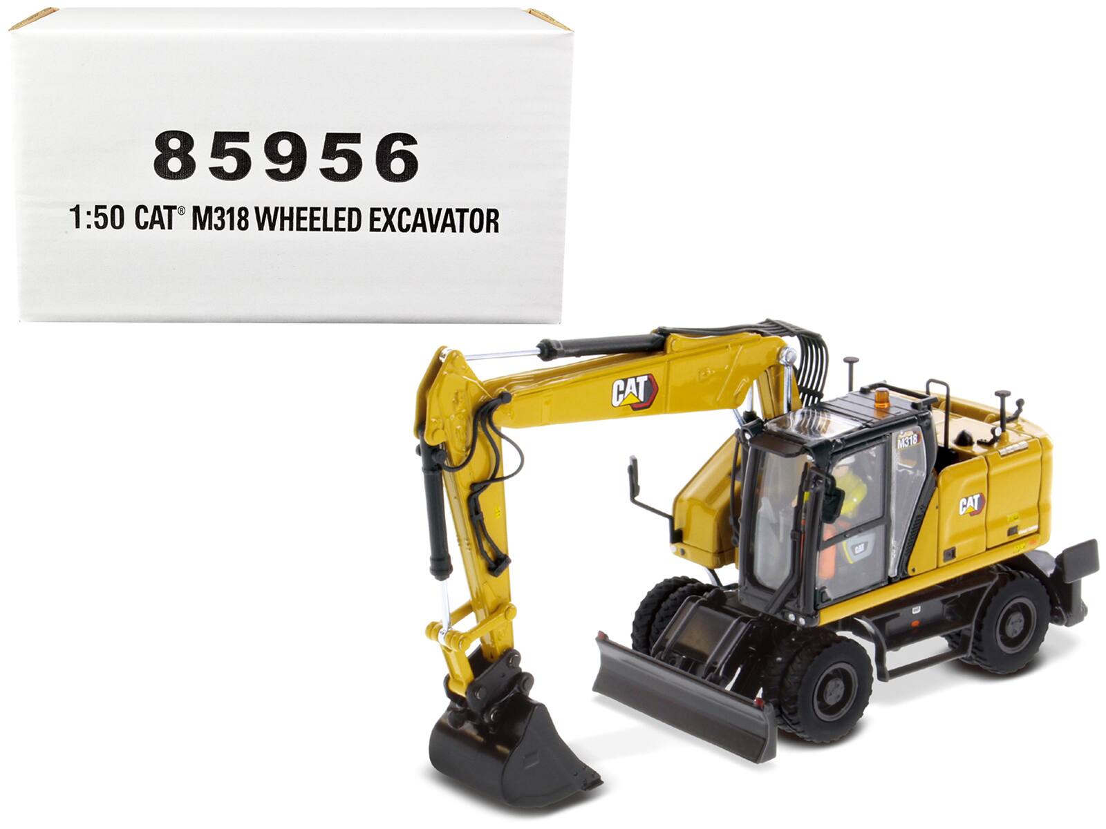 "CAT Caterpillar M318 Wheeled Excavator Yellow with Operator ""High Line"" Series 1/50 Diecast Model by Diecast Masters" price history on PriceWatchPro
