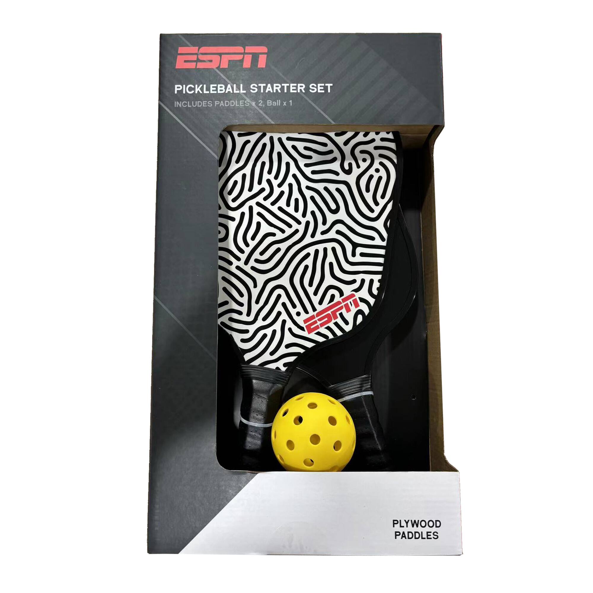ESPN PICKLEBALL STARTER SET  
INCLUDES PADDLES x 2, Ball x 1  
PLYWOOD PADDLES