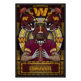 Sporticulture - Washington Commanders Framed Stained Glass Art Print - Red