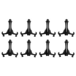 Unique Bargains - 8pcs Acrylic Easels Plate Stands 7.09 Inch Folding Display Holder for Frames Pictures Magazines - Black