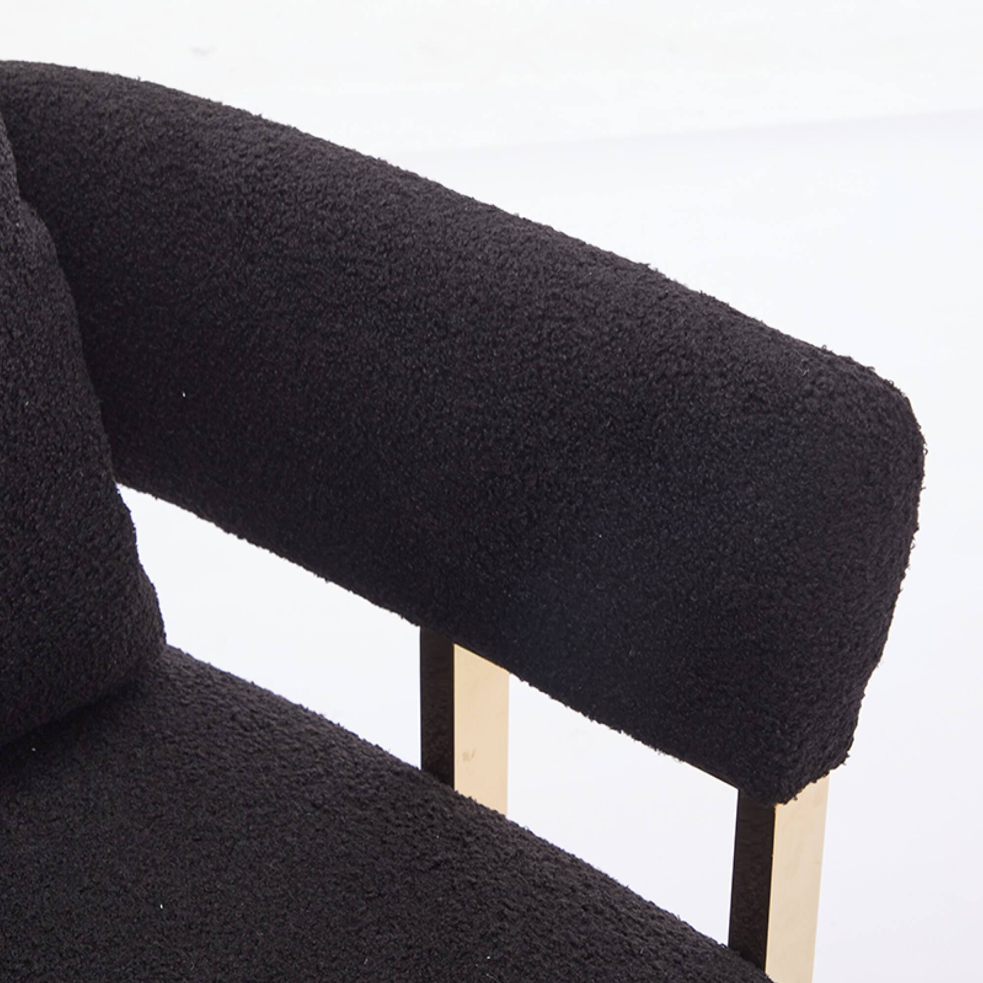 Alt View 2. GOODSILO - Modern Decorative Chair Set with Gold Metal Legs and Plush Upholstery for Living Room and Office - Black+Gold.