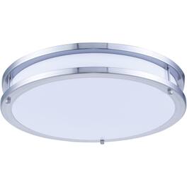 Living District - LED Surface Mount L:16 W:16 H:3 25W 1750LM - White And Nickel
