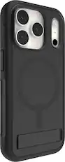 Front. ZAGG - Sedona Snap Case with Kickstand for Apple iPhone 17 Pro - Pitch Black.