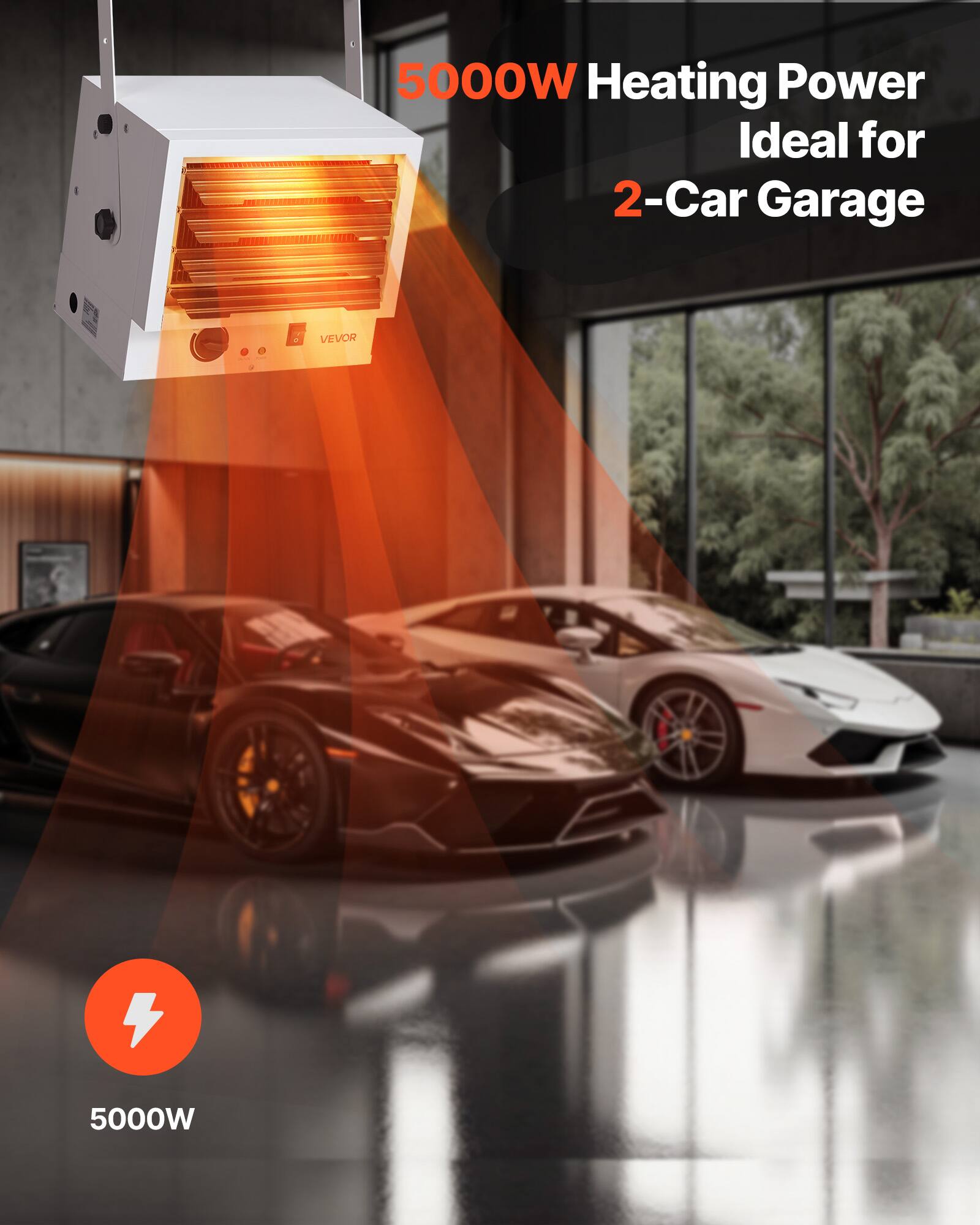 5000W Heating Power Ideal for 2-Car Garage

VEVOR

5000W