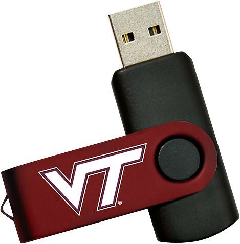 Front Standard. Tribeca - Swivel Virginia Tech 8GB USB 2.0 Flash Drive.