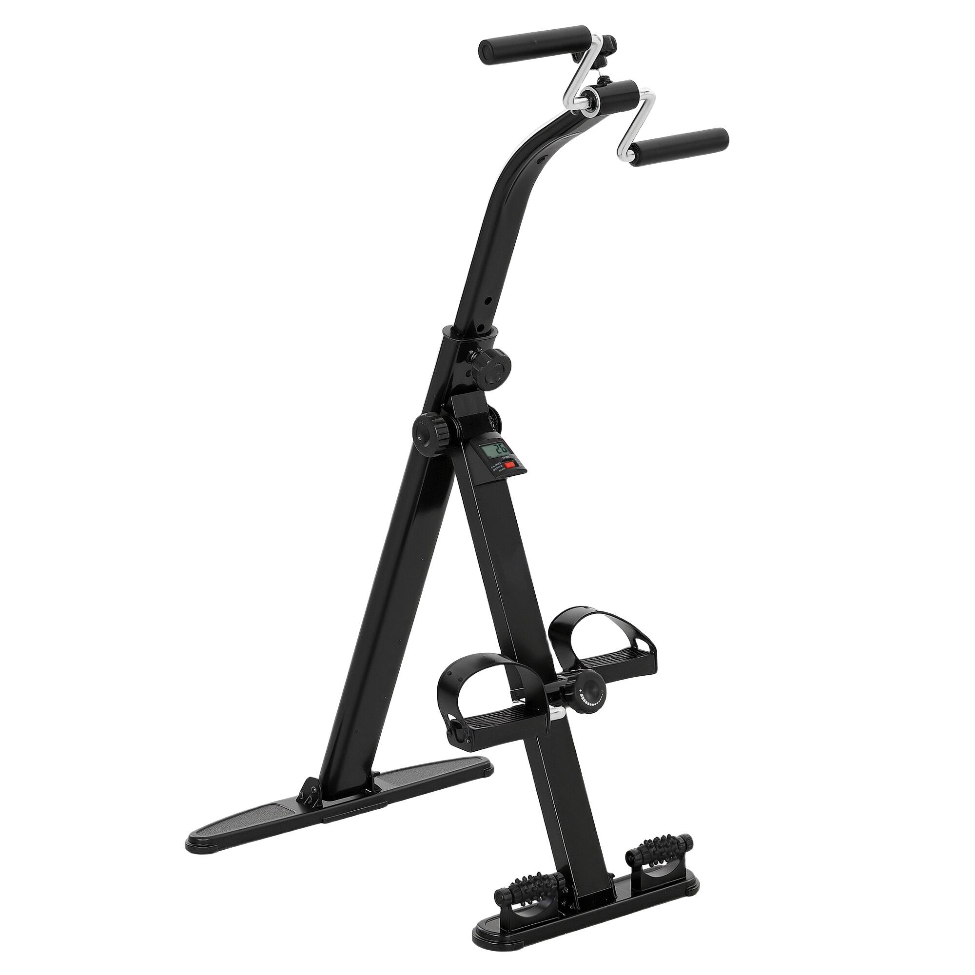 Soozier - Pedal Exerciser, Foldable Hand Arm Knee and Leg Exercise Bike, Height-adjustable - Black