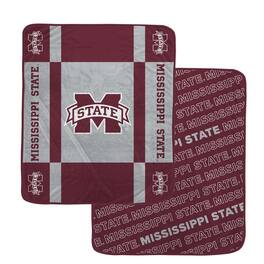 Pegasus - Mississippi State Bulldogs 60" x 70" Reverse Block Wordmark Double-Sided Ultra Cozy Blanket - Multicolor
