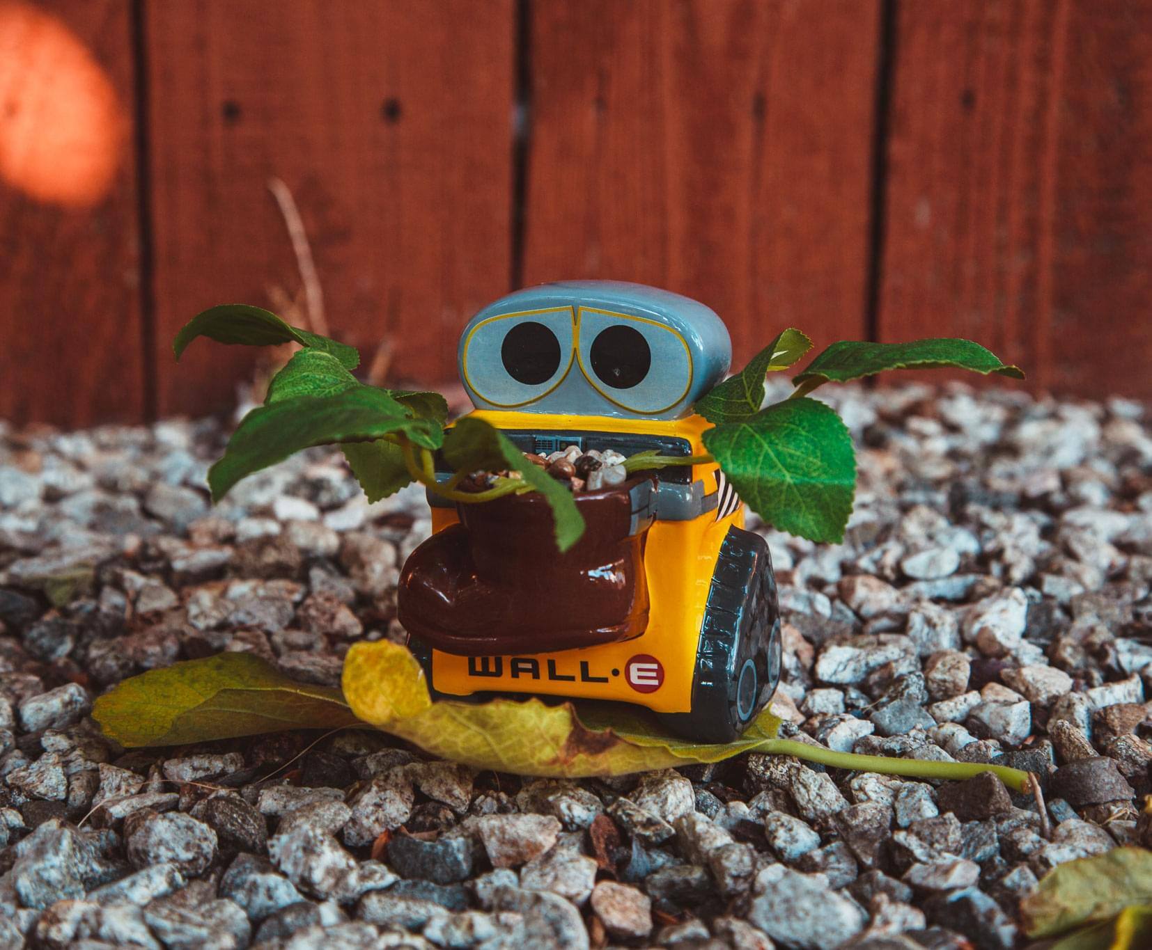 Alt View 4. Disney - Disney Pixar WALL-E 4-Inch Ceramic Mini Planter With Artificial Succulent - Yellow.