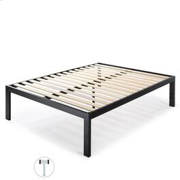 Hivvago - Full size 18 Inch Easy Assemble Metal Platform Bed Frame Wooden Slats - Black