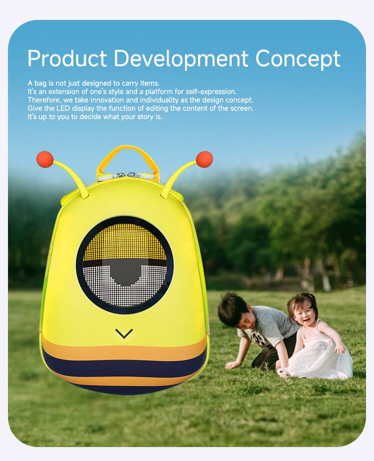 Product Development Concept

A bag is not just designed to carry items. It's an extension of one's style and a platform for self-expression. Therefore, we take innovation and individuality as the design concept. Give the LED display the function of editing the content of the screen. It's up to you to decide what your story is.