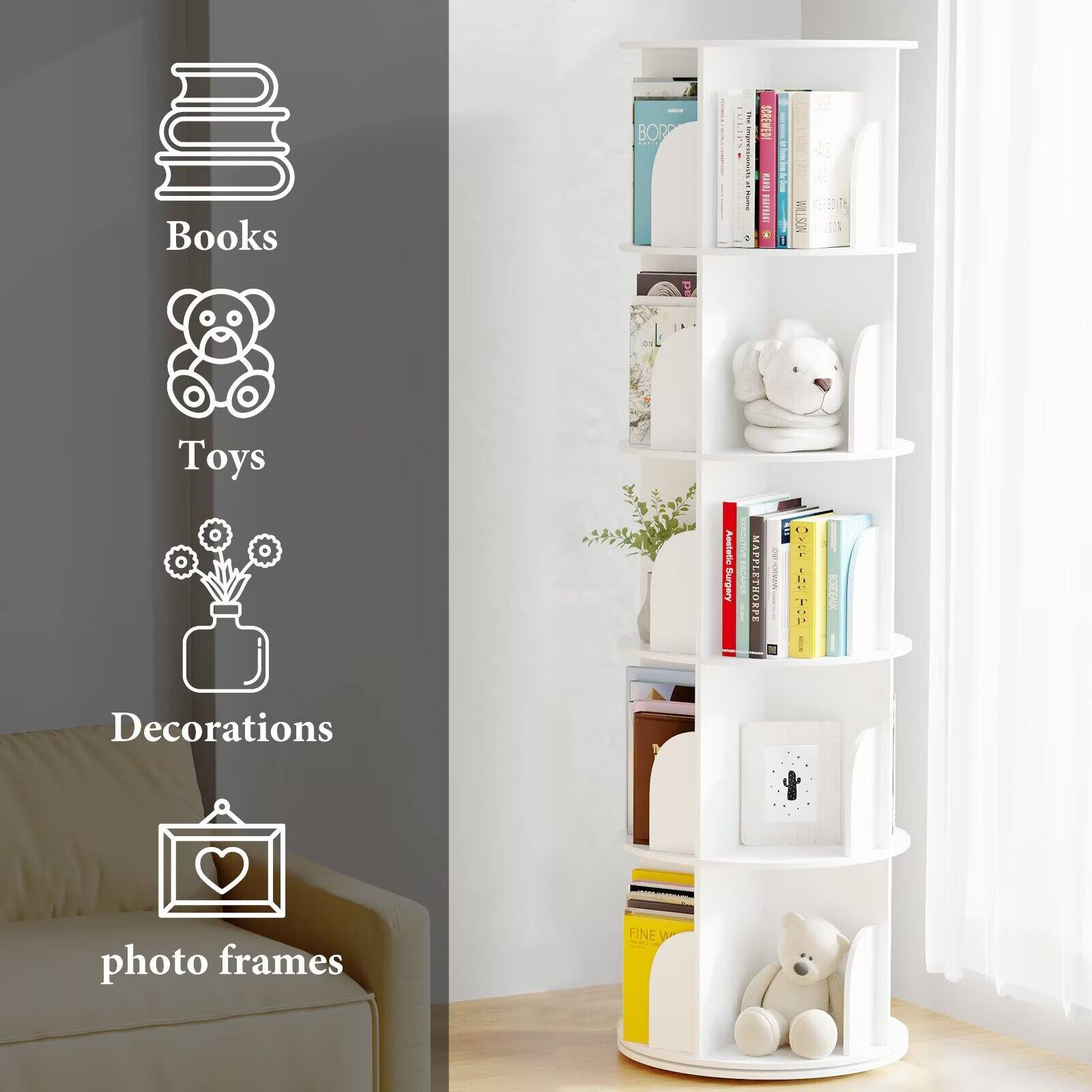 Books  
Toys  
Decorations  
photo frames