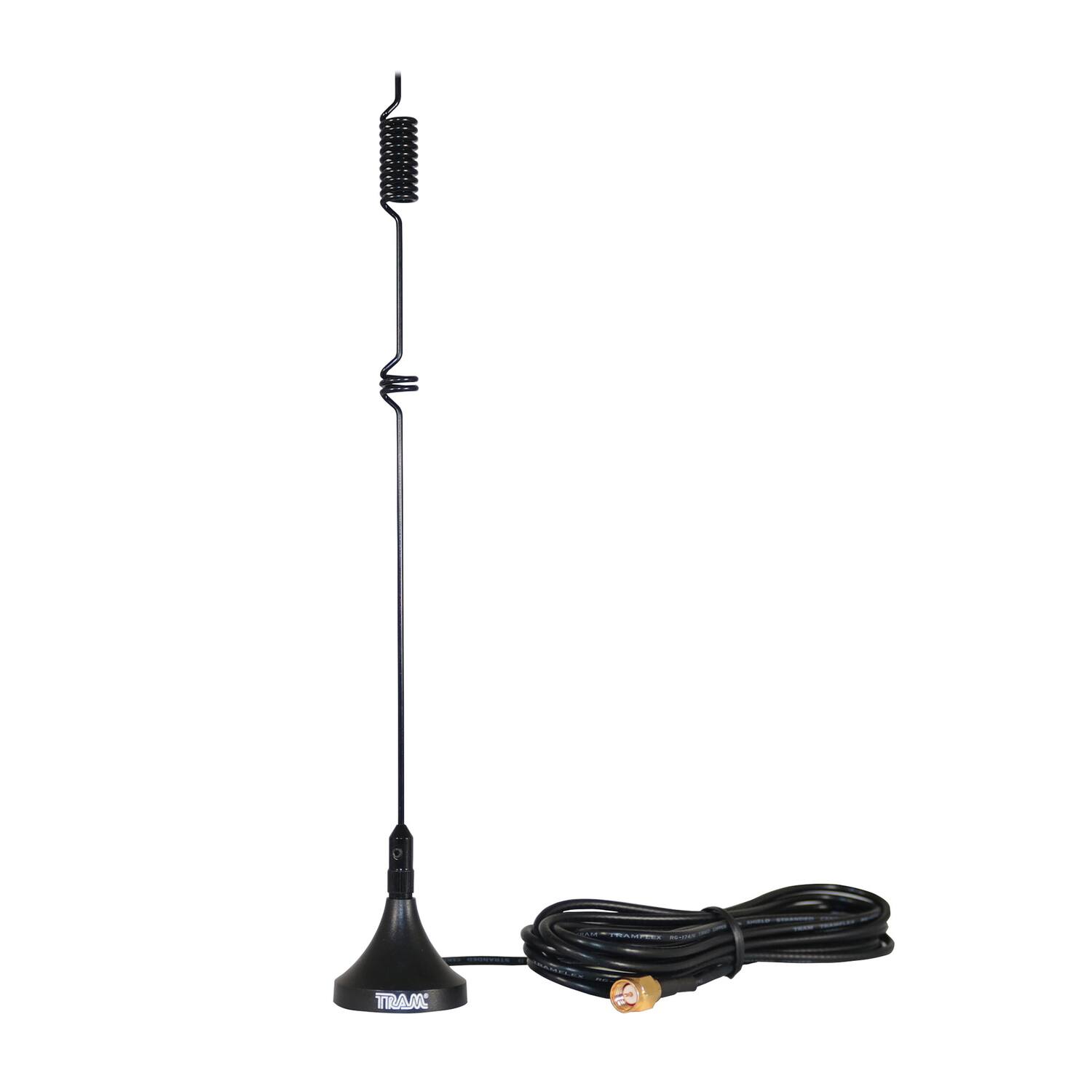 Alt View 5. Tram - Scanner Mini-Magnet Antenna VHF/UHF 800-1300 MHz SMA-Male Connector - Black.
