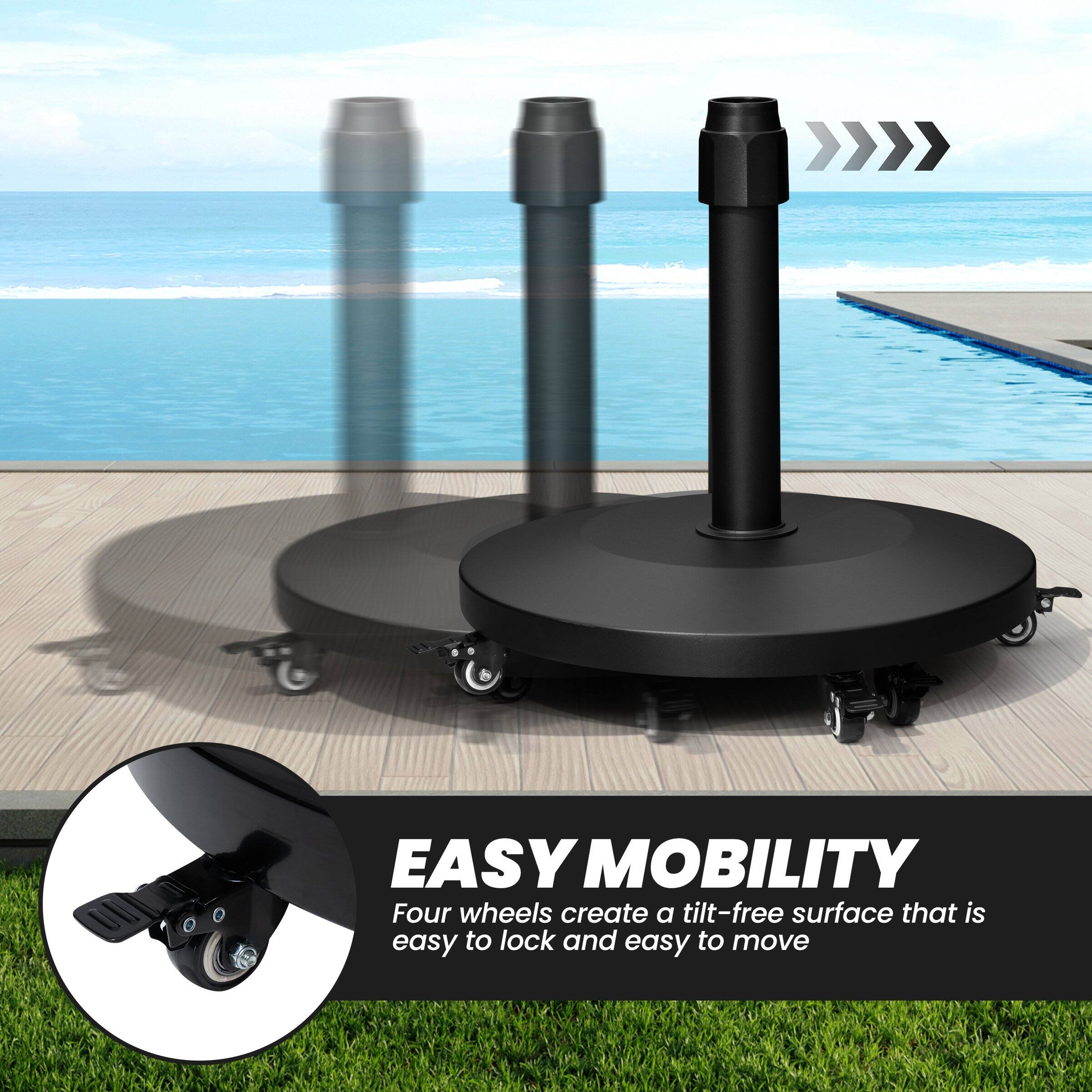 EASY MOBILITY  
Four wheels create a tilt-free surface that is easy to lock and easy to move