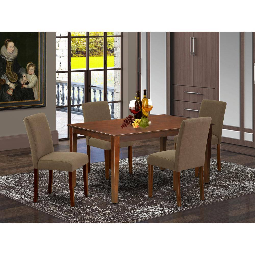 Left. East West Furniture - Dining Room Set Mahogany - Brown.