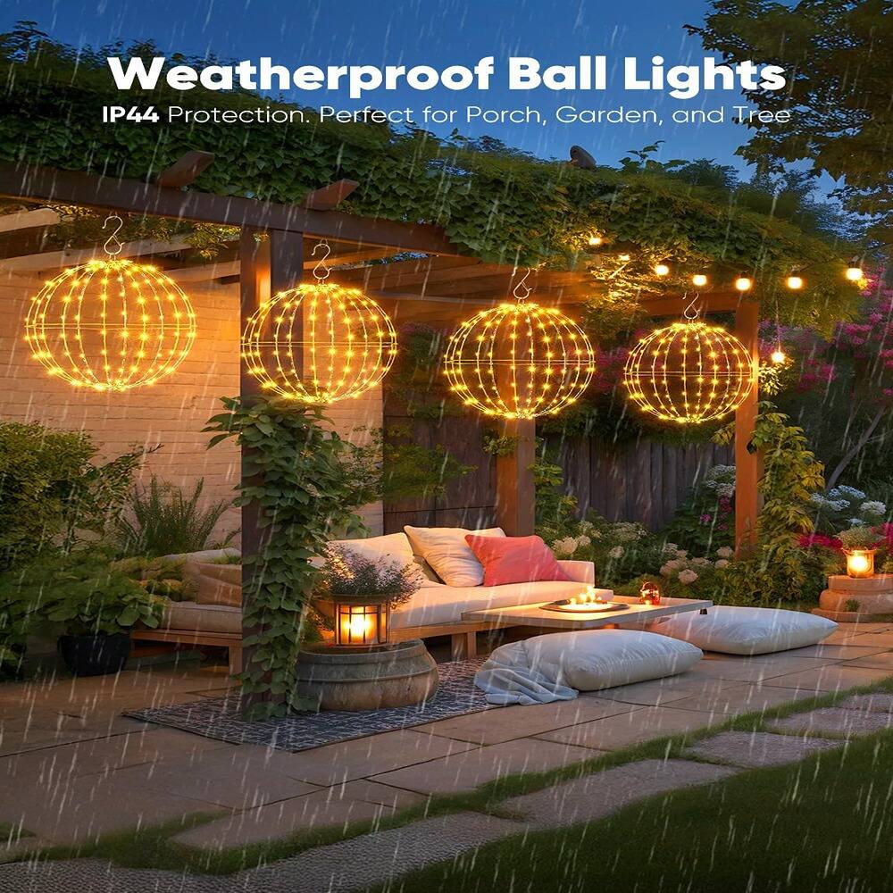 Weatherproof Ball Lights  
IP44 Protection. Perfect for Porch, Garden, and Tree