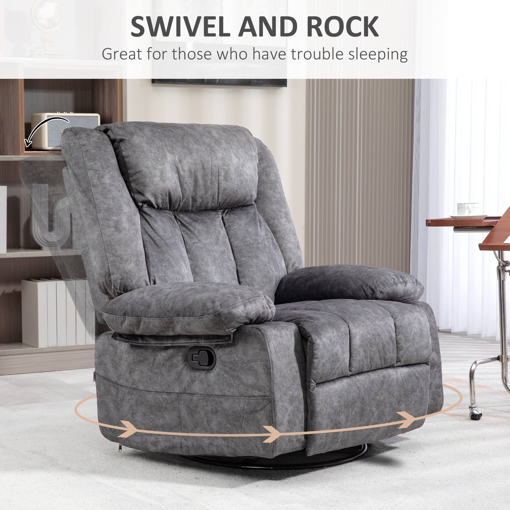 SWIVEL AND ROCK  
Great for those who have trouble sleeping
