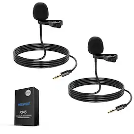 Neewer - 2-Pack Lavalier Microphone for DJI & Rode Wireless - Omnidirectional Condenser Lapel Mic for Streaming - Black