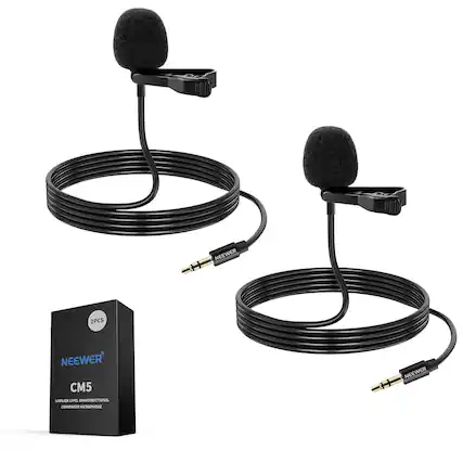 NEEWER 2PCS NEEWER CM5 Lavalier Lapel Omnidirectional Condenser Microphone