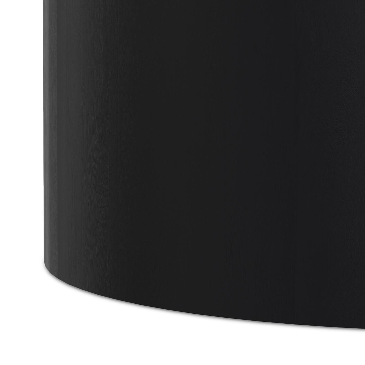 Alt View 6. Simpli Home - Millbury SOLID MANGO WOOD 36 inch Wide Round Contemporary Drum Coffee Table in Black, Fully Assembled - Black.