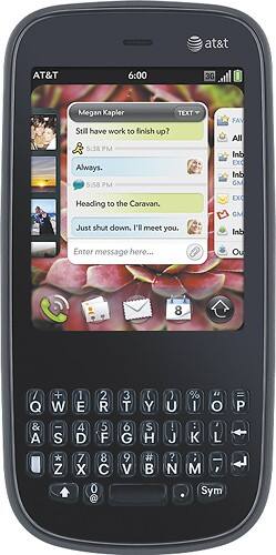 Front Standard. Palm - Pixi Plus Mobile Phone - Black (AT&T).