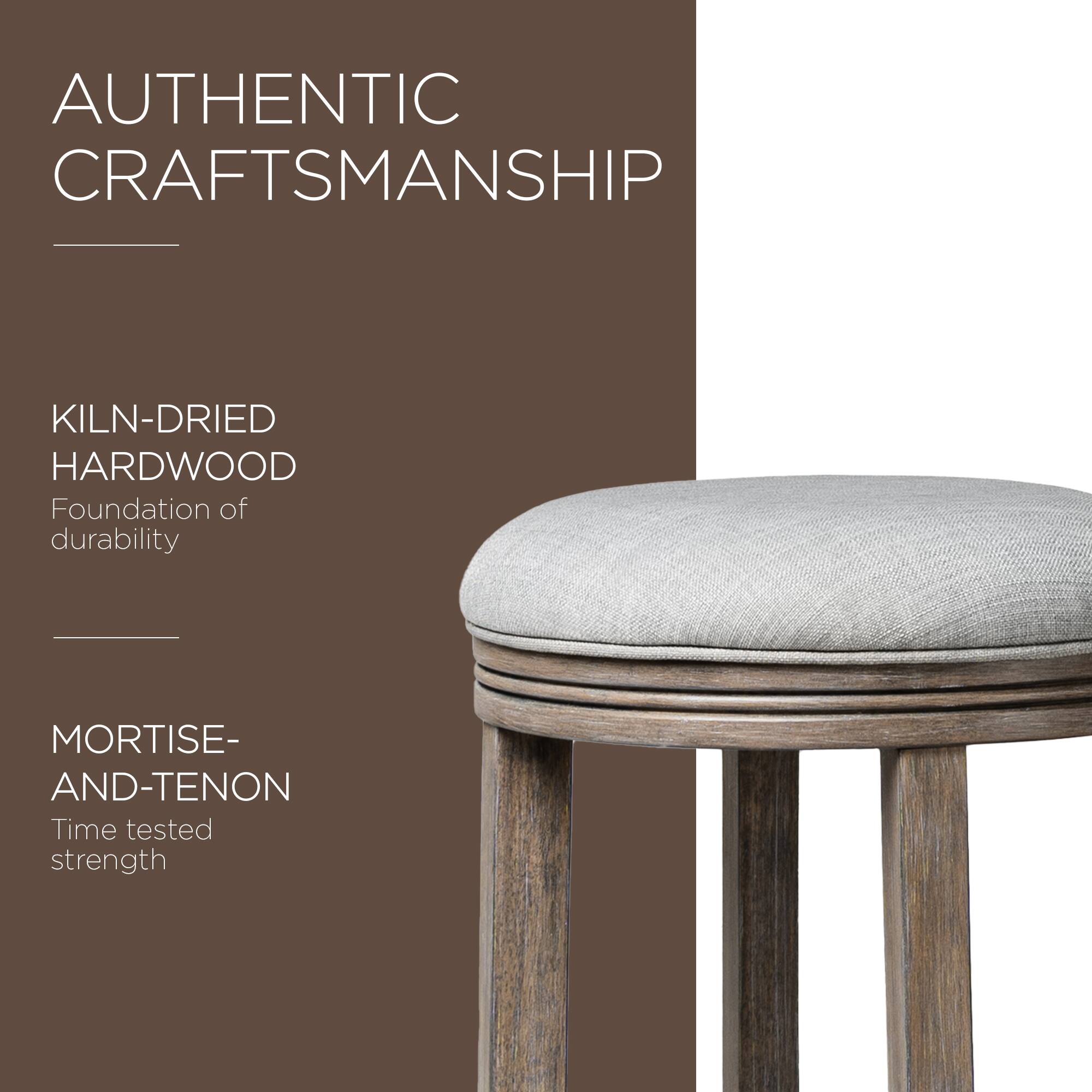 AUTHENTIC CRAFTSMANSHIP

KILN-DRIED HARDWOOD  
Foundation of durability

MORTISE-AND-TENON  
Time tested strength