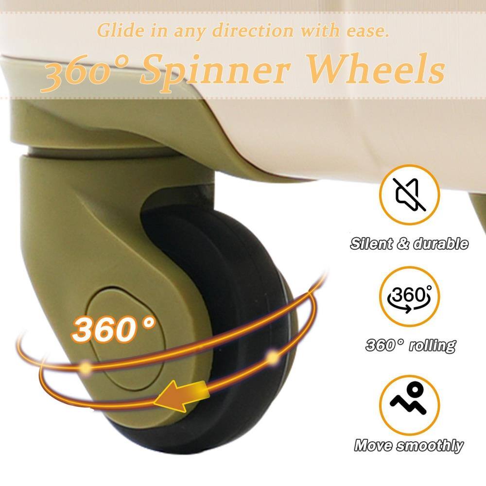 Glide in any direction with ease.

360° Spinner Wheels

- Silent & durable
- 360° rolling
- Move smoothly