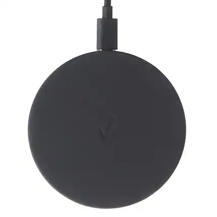 Front. Verizon - 15W Qi Wireless Charging Pad - Compact Wireless Charger - Black.