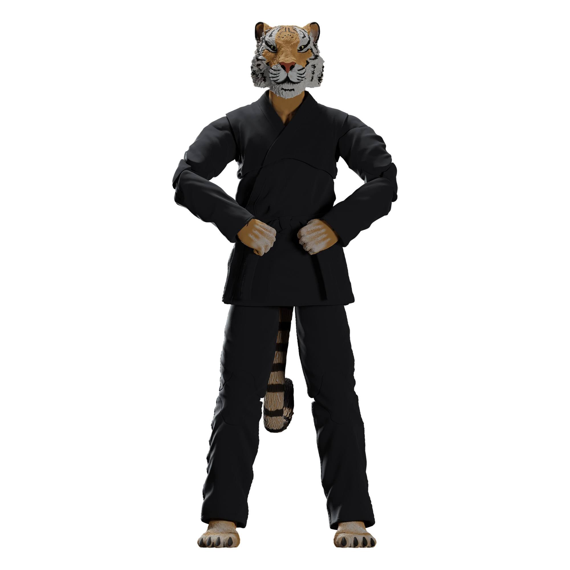 Alt View 10. Icon Heroes - Zoo Jitsu Fighters 6 Inch Action Figure | Tiago the Tiger with Black Gi - Black.