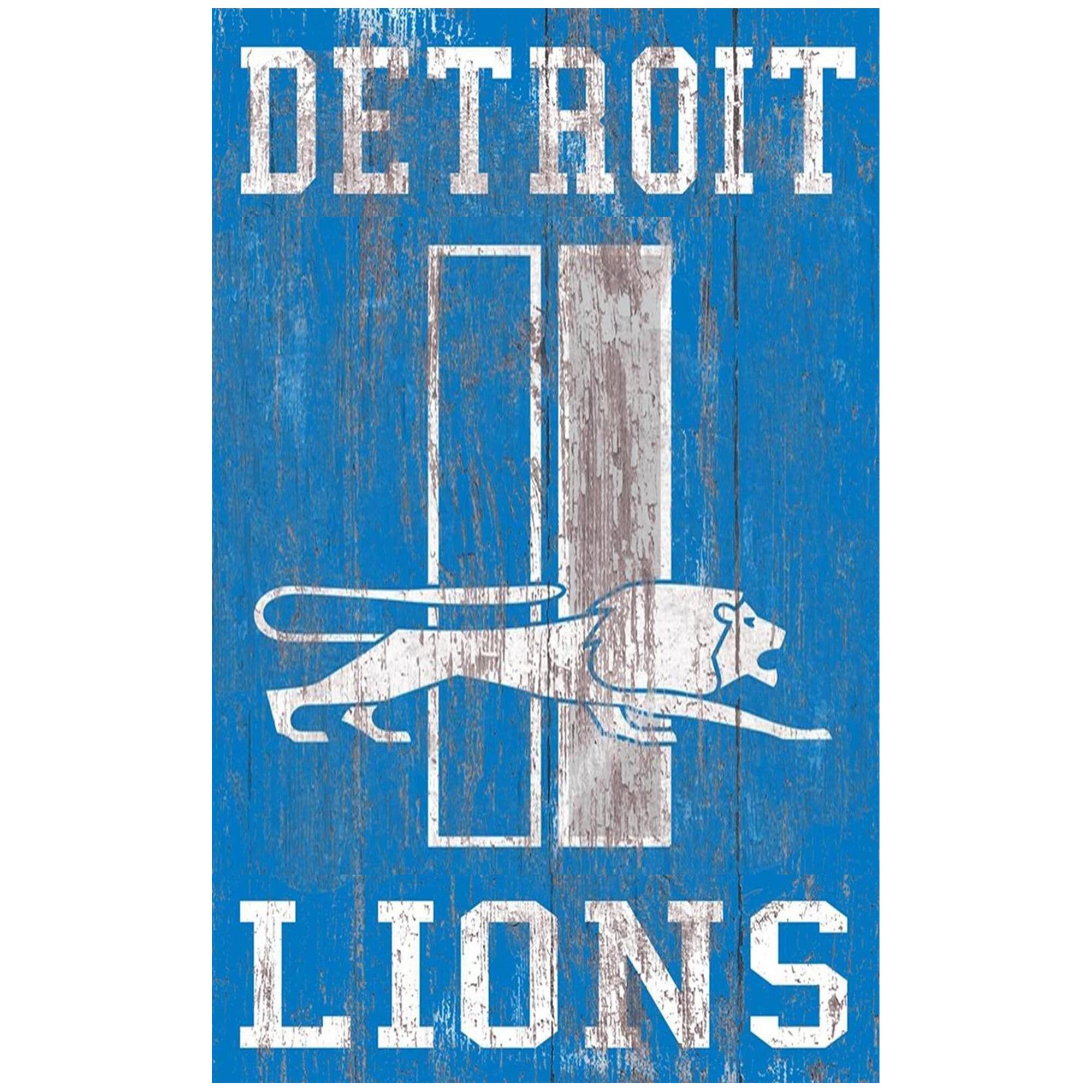 Detroit Lions 11'' x 19'' Heritage Distressed Logo Sign